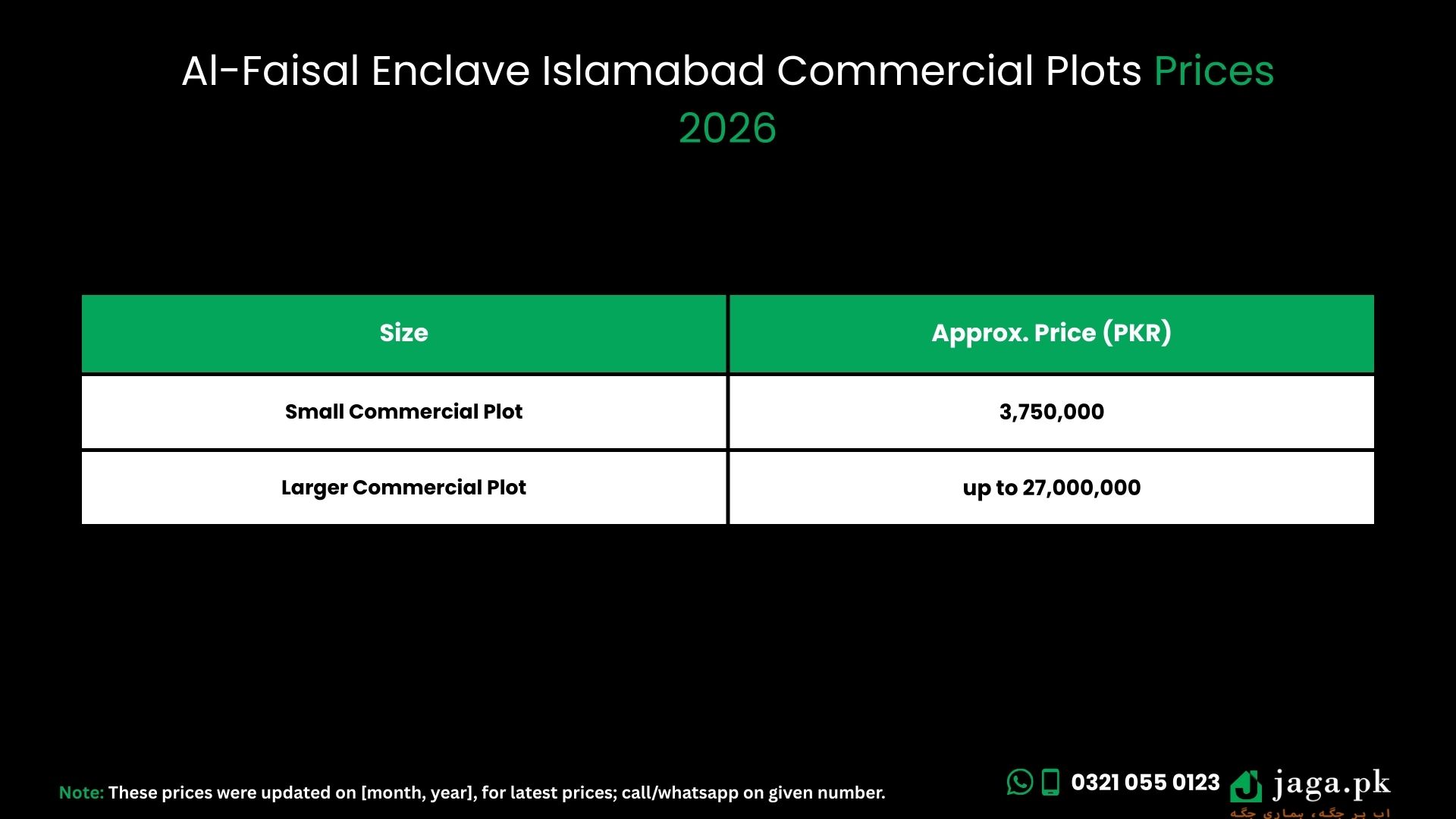 Al-Faisal Enclave Islamabad Prices 2026