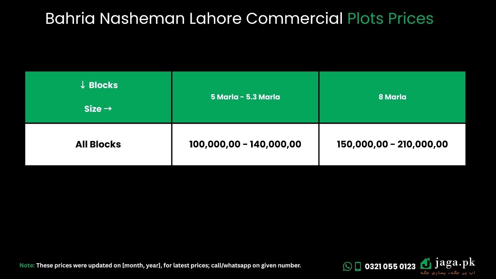 Bahria Nasheman Lahore Commercial Plots Prices