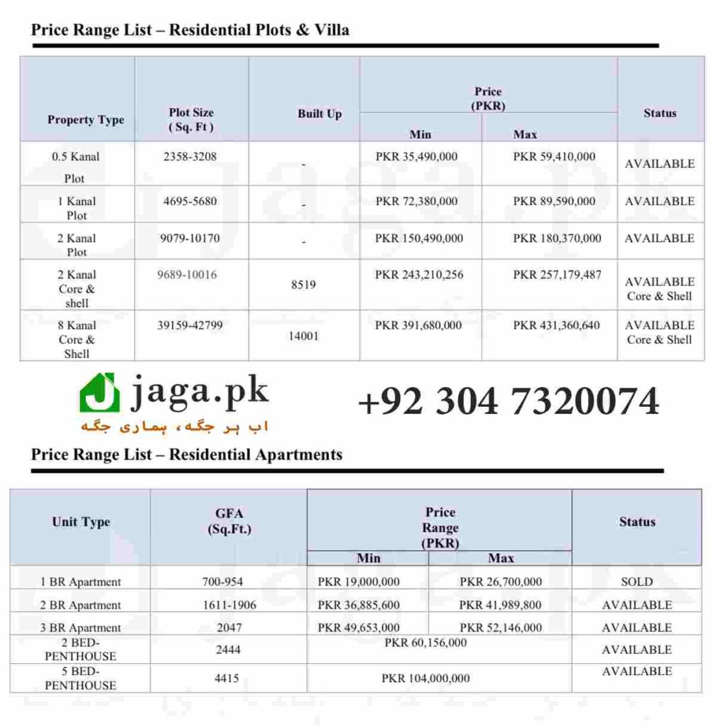 Eighteen Islamabad Price Plan