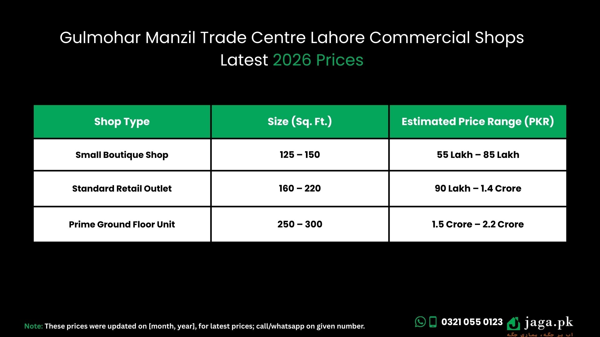 Gulmohar Manzil Trade Centre Lahore Latest 2026 Prices