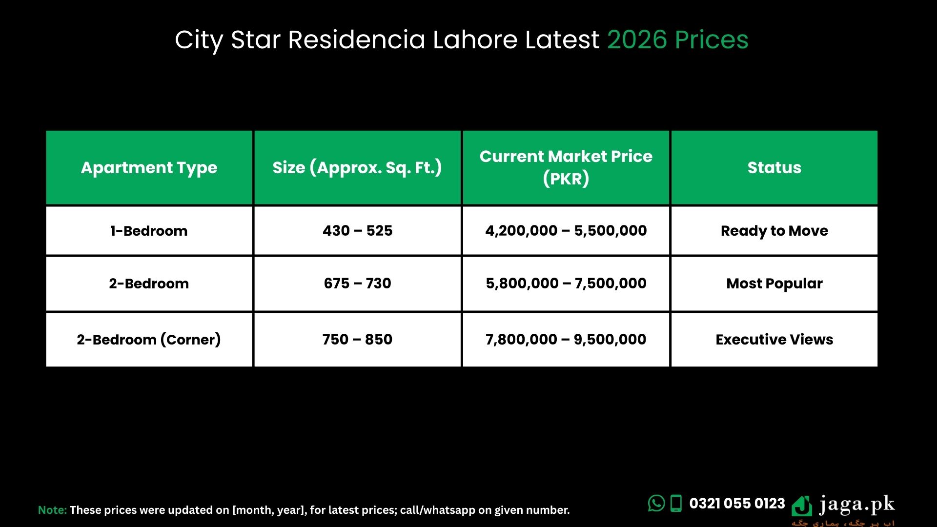 City Star Residencia Lahore Latest 2026 Prices