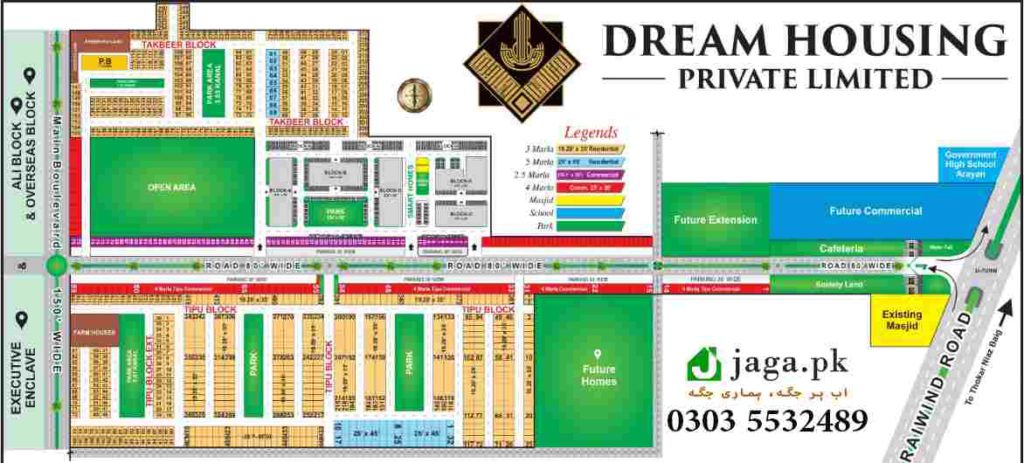 Dream Housing Society Lahore Map