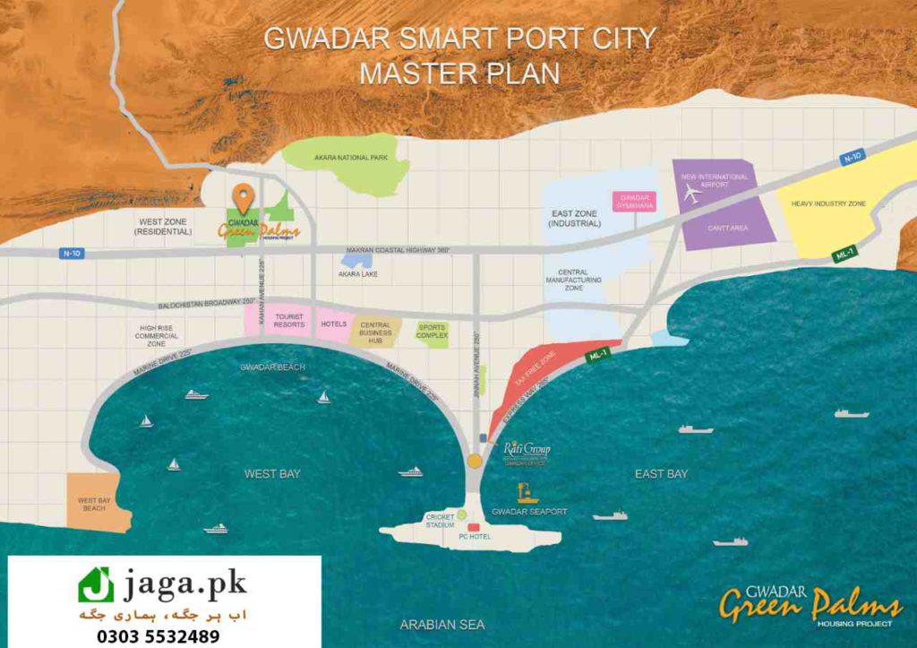 Green Palms Location on Gwadar Master Plan