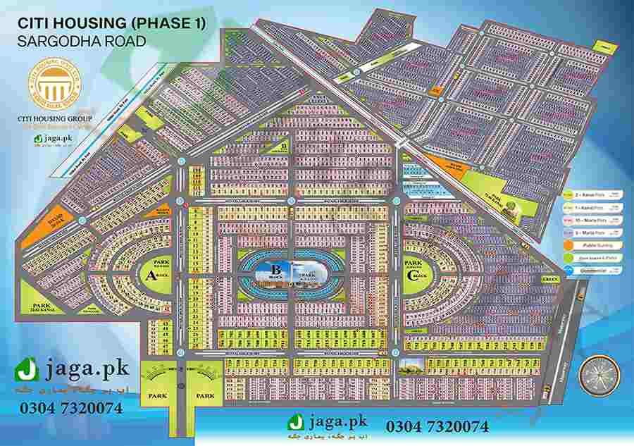 citi housing phase 1 Sargodha Road Faisalabad map