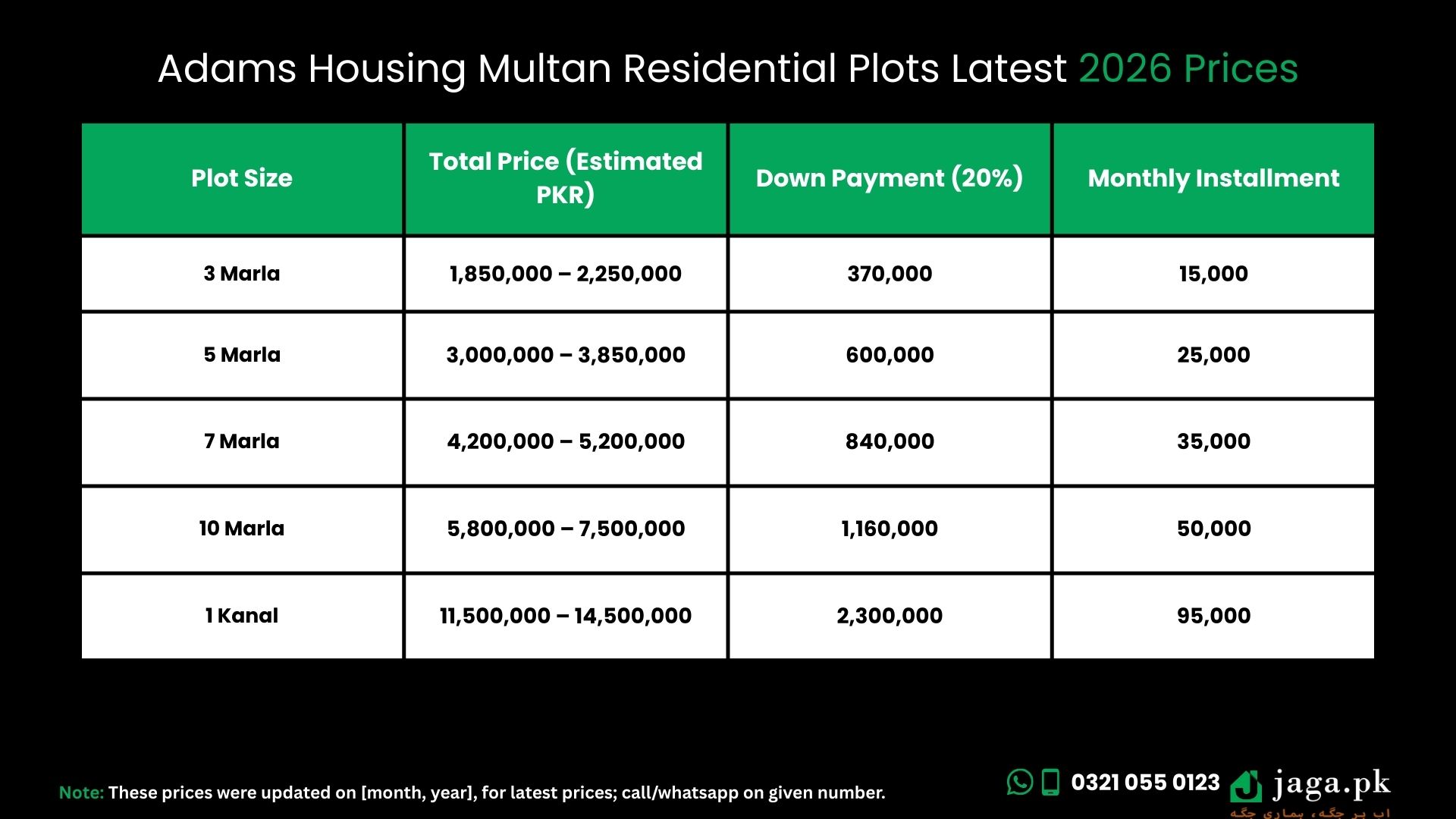 Adams Housing Multan Latest 2026 Prices