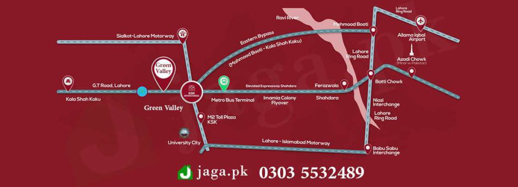 Green Valley Lahore Location Map