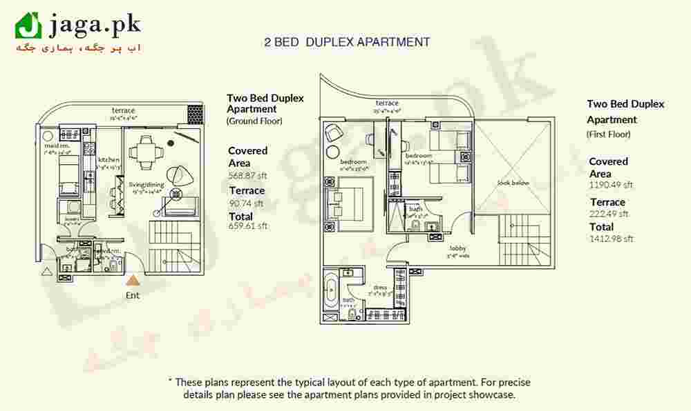 OCR 2-Bed Duplex Layout Plan