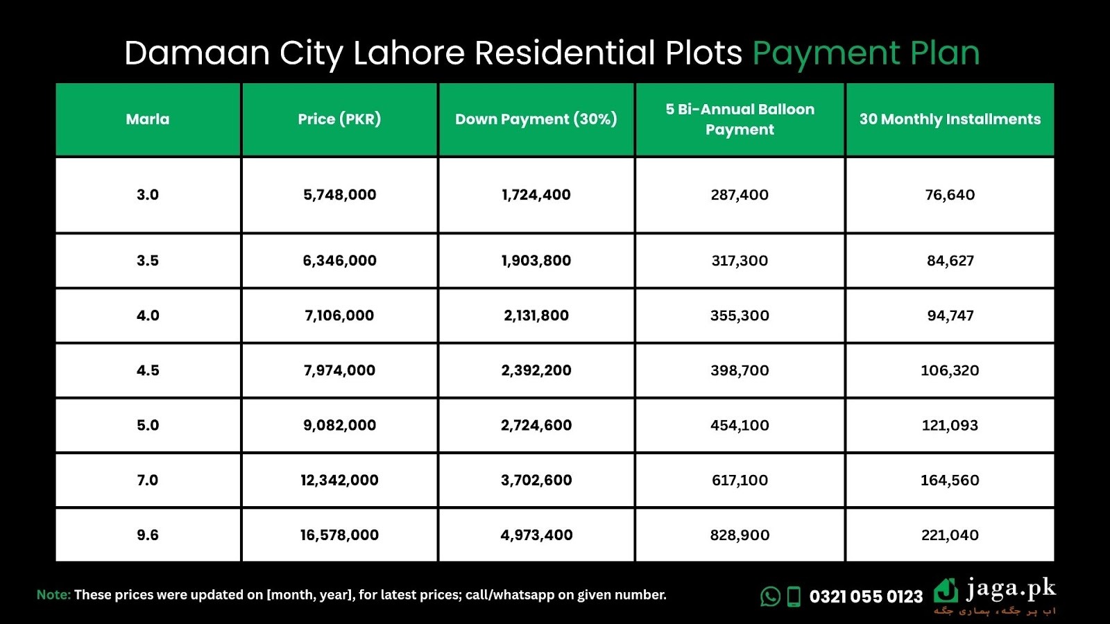 Damaan City Lahore Residential Plots Payment Plan