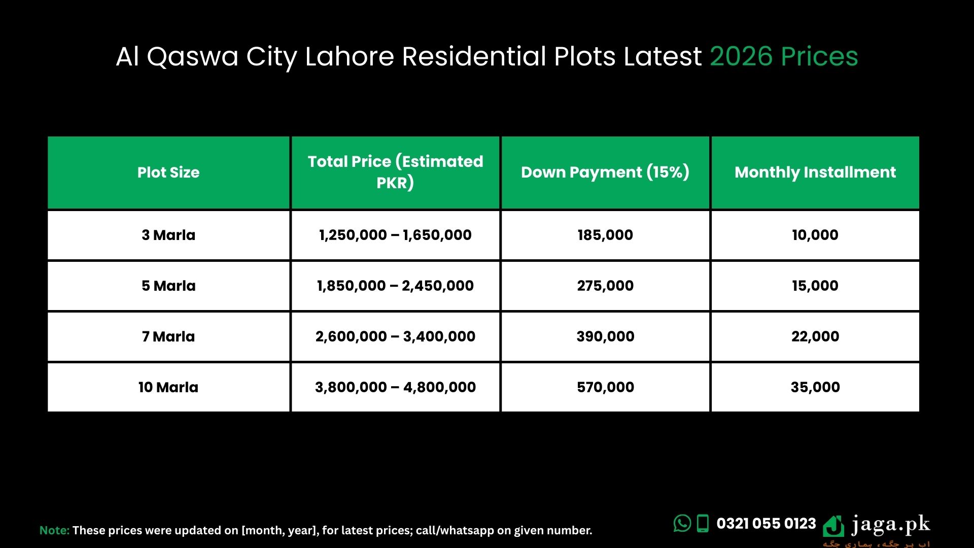 Al Qaswa City Lahore Latest 2026 Prices