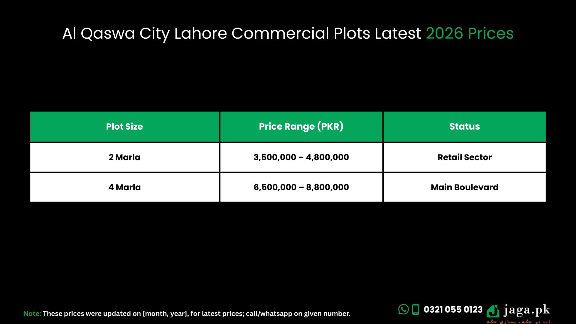 Al Qaswa City Lahore Latest 2026 Prices