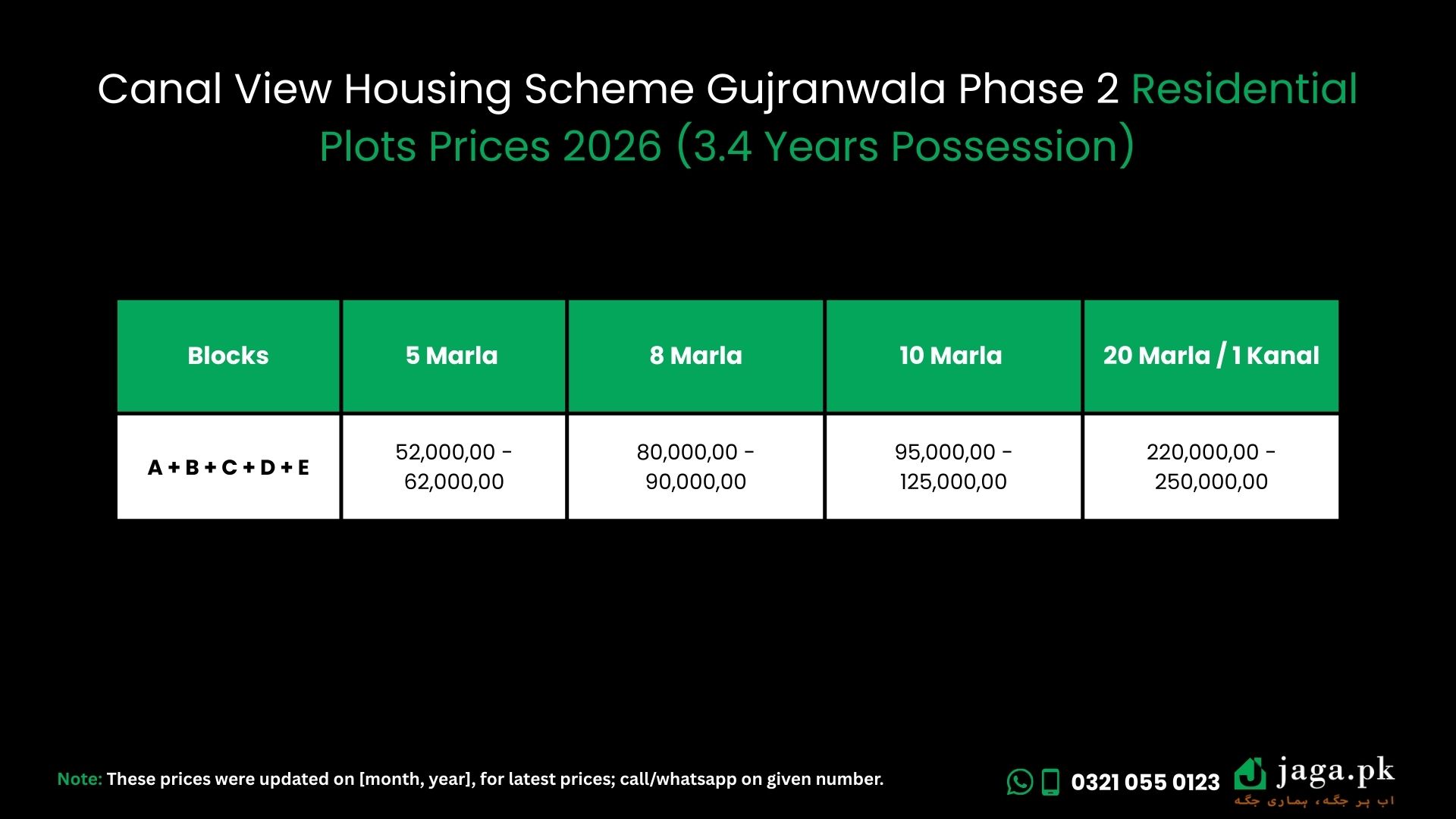 Canal View Housing Scheme Phase 2 Residential Plots Prices 2026 (3.4 Years Possession)