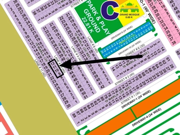 10 Marla Residential Plot for Sale in Lahore Smart City (Overseas Central)