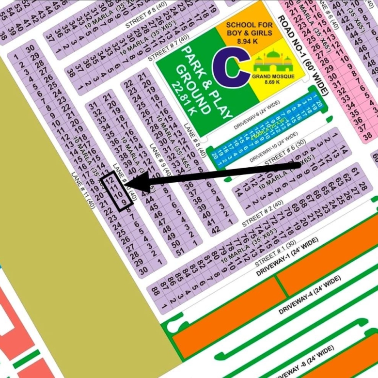 10 Marla Residential Plot for Sale in Lahore Smart City (Overseas Central)