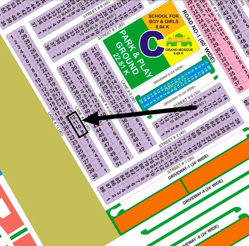 10 Marla Residential Plot for Sale in Lahore Smart City (Overseas Central)